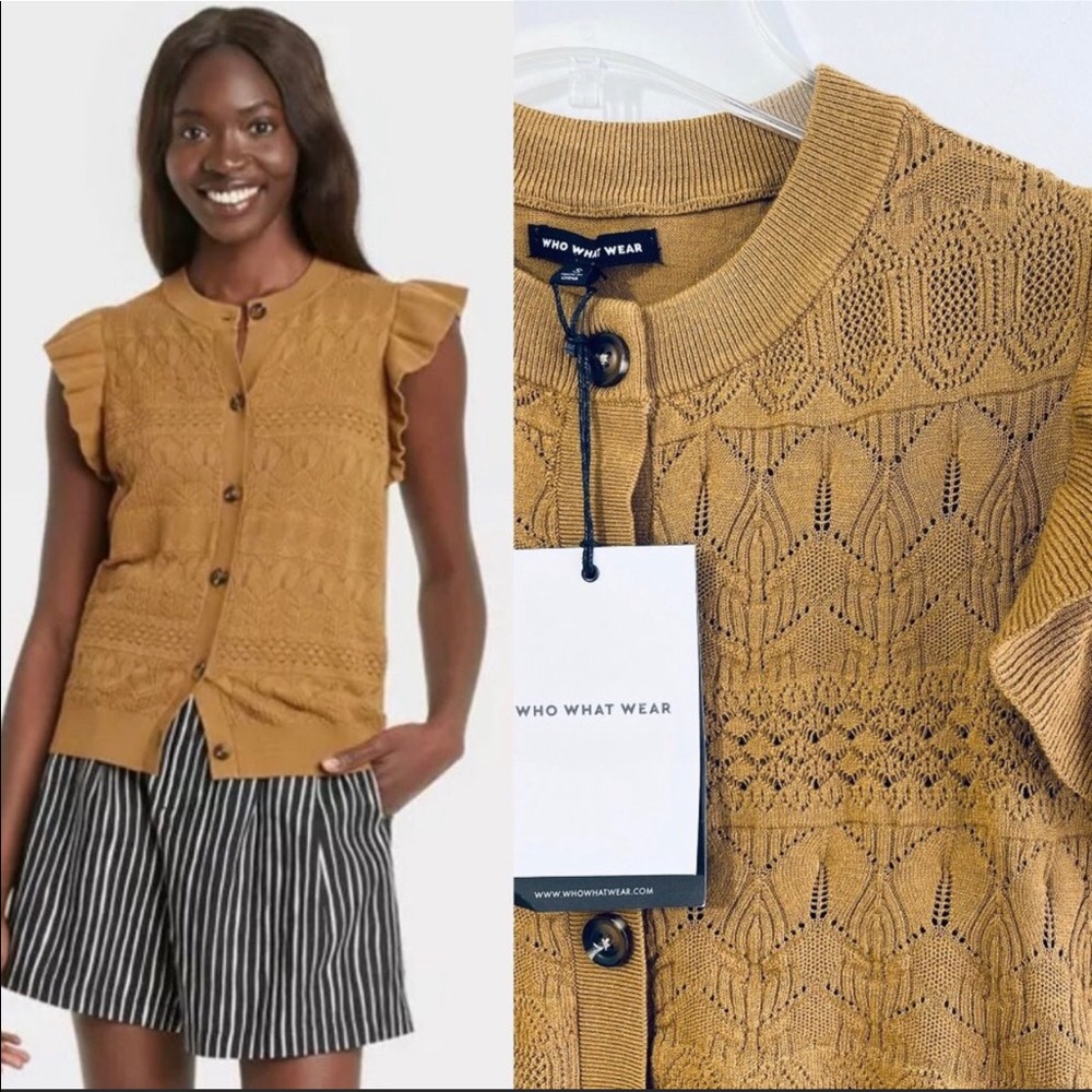 Who What Wear NWT button-front sweater vest Sz M
